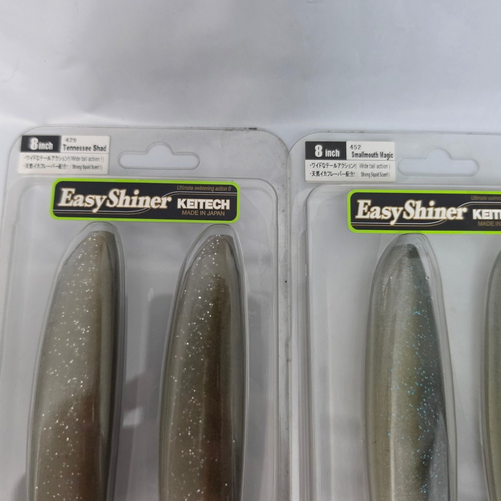 Lot of 2 Keitech Easy Shiner Swimbait 8in Tennessee Shad & Smallmouth Magic - Picture 2 of 8